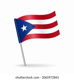 Puerto Rican flag map pointer layout. Vector illustration.