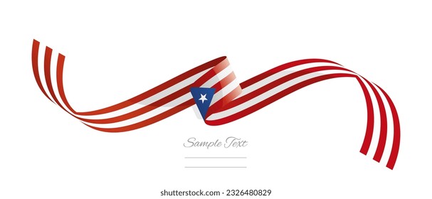 Puerto Rican flag ribbon vector illustration. Puerto Rico flag ribbon on abstract isolated on white color background