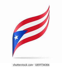 Puerto Rican flag wavy abstract background. Vector illustration.