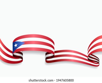 Puerto Rican flag wavy abstract background. Vector illustration.