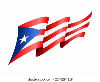 Puerto Rican flag wavy abstract background. Vector illustration.