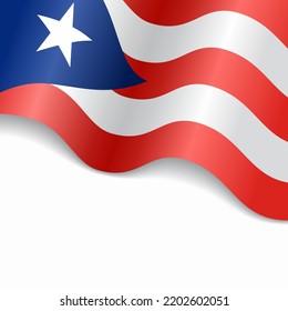 Puerto Rican flag wavy abstract background. Vector illustration.