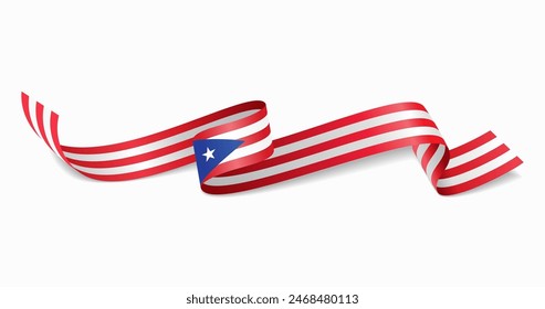 Fondo abstracto ondulado de la bandera de Puerto Rico. Ilustración vectorial.