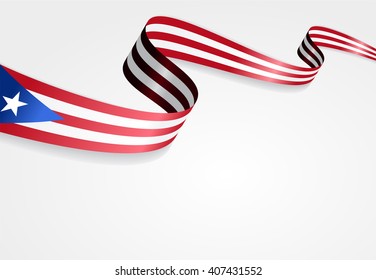 Puerto Rican flag wavy abstract background. Vector illustration.