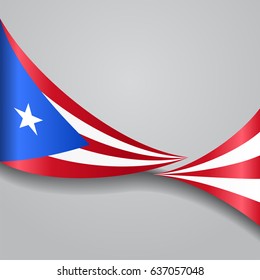 Puerto Rican flag wavy abstract background. Vector illustration.