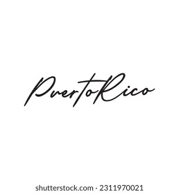 Puerto rice text on white background.