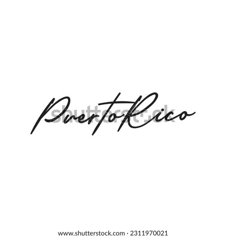 Puerto rice text on white background.