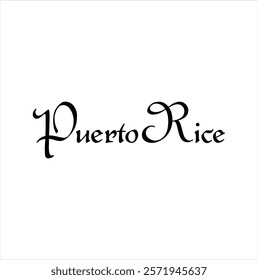 Puerto rice text for T-shirt and other use on white  background.