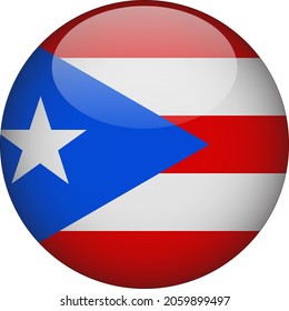 Puerto Rico 3D Rounded Country Flag Icon