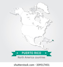 Puerto Rico. All the countries of North America.