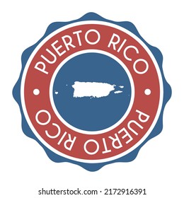 Puerto Rico Badge Map Vector Seal Vector Sign. National Symbol Country Stamp Design Icon Label. 