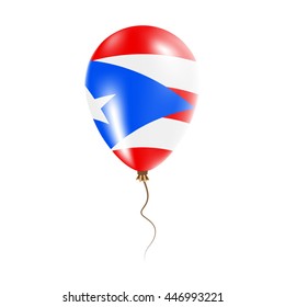 Puerto Rico balloon with flag. Bright Air Ballon in the Country National Colors. Country Flag Rubber Balloon. Vector Illustration.