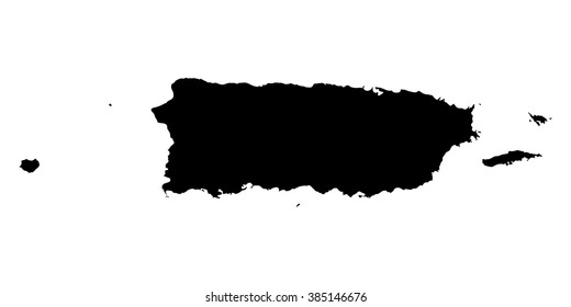 Puerto Rico black map on white background vector