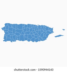 Puerto Rico Blue Map On White Background Puerto Rico Modern Icon Map Puerto Rico Simple Vector illustration EPS10