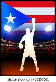 Puerto Rico Boxing on Stadium Background Original Illustration