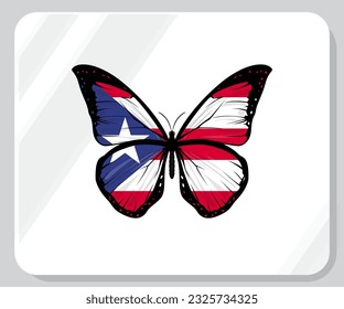 Puerto Rico Butterfly Flag Pride Icon