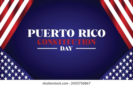 Puerto Rico Constitution Day Stylish Text With Flag Design