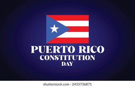 Puerto Rico Constitution Day Stylish Text With Flag Design
