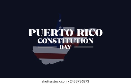 Puerto Rico Constitution Day Stylish Text With Flag Design