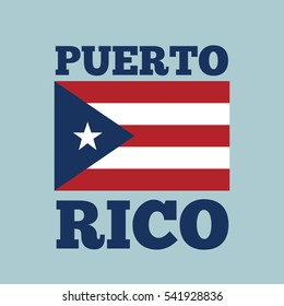 puerto rico country flag icon over blue background. colorful design. vector illustration