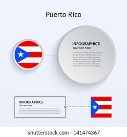 Puerto Rico Country Set of Banners on gray background for Infographic and Presentation. Vector illustration.