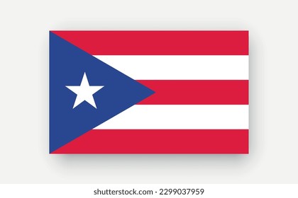 Puerto Rico .Detailed flag on white background. Vector illustration