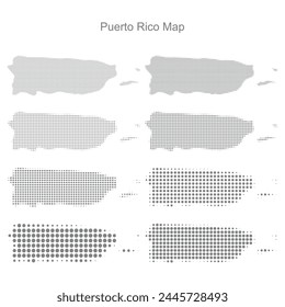 Puerto Rico Dotted map in different dot sizes