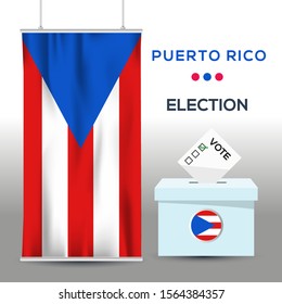Puerto Rico election background vector work ,Flat design, Vector illustration.
