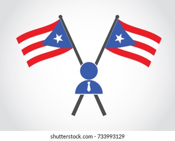 Puerto Rico Emblem Businessman