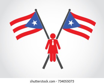 Puerto Rico Emblem Businesswoman
