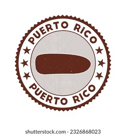 Puerto Rico emblem. Country round stamp with shape of Puerto Rico, isolines and round text. Artistic badge. Appealing vector illustration.