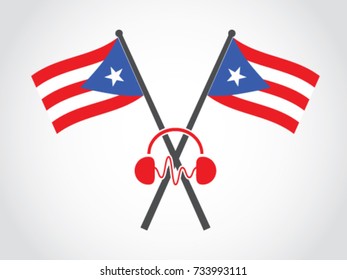 Puerto Rico Emblem Music Listener