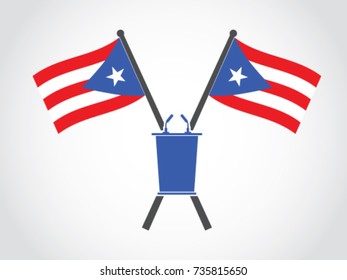 Puerto Rico Emblem Podium Lectern