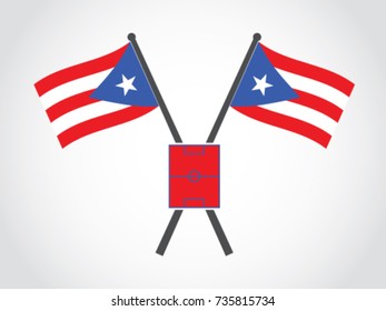 Puerto Rico Emblem Soccer Field