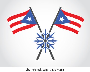 Puerto Rico Emblem Winter Snow