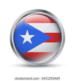 Puerto Rico Flag 3D Badge Illustration