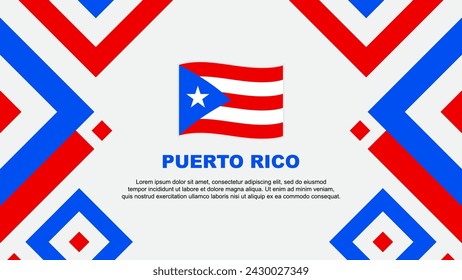 Plantilla de diseño de fondo abstracto de la bandera de Puerto Rico. Puerto Rico Día de la Independencia Banner Wallpaper Ilustración vectorial. Plantilla de Puerto Rico