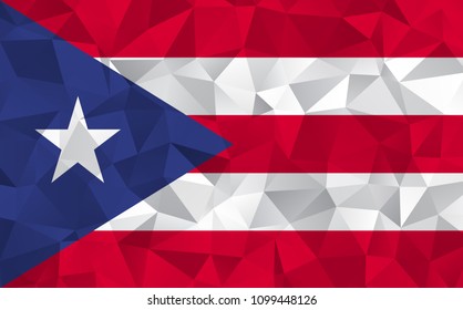 Puerto Rico flag. Abstract Polygon Geometric Shape Background. Vector illustration eps10.