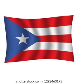 Puerto Rico flag background with cloth texture. Puerto Rico Flag vector illustration eps10. - Vector
