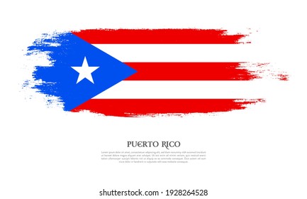 Puerto Rico flag brush concept. Flag of Puerto Rico grunge style banner background