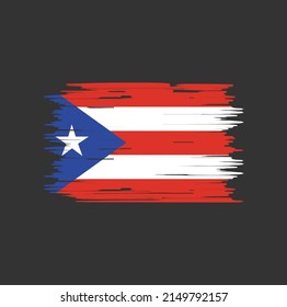 Puerto Rico Flag Brush. National Flag