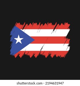 Puerto Rico Flag Brush. National Flag