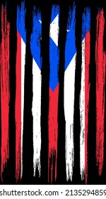 Puerto Rico flag with brush paint textured isolated  on png or transparent background,Symbol of Puerto Rico,template for banner,promote, design, and business matching country poster, vector 
