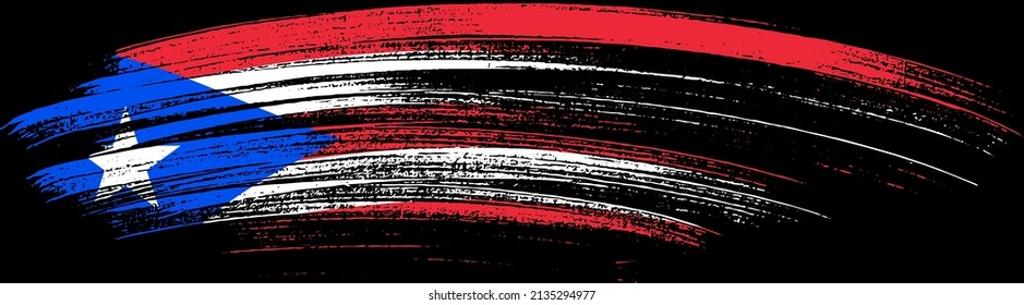 Puerto Rico flag with brush paint textured isolated  on png or transparent background,Symbol of Puerto Rico,template for banner,promote, design, and business matching country poster, vector 