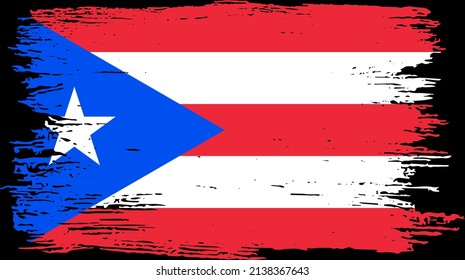 Bandera de Puerto Rico con pincel texturado aislado en png o fondo transparente,Símbolo de Puerto Rico,plantilla para banner, promocionar, diseño y afiches de país que coincidan con negocios, vector 