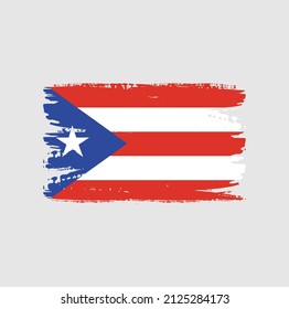 Golpe de pincel de bandera de Puerto Rico. Bandera nacional