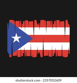 Puerto Rico flag with brush stroke vector Illustration