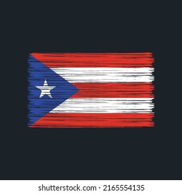 Puerto Rico Flag Brush Strokes. National Flag