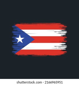 Puerto Rico Flag Brush Strokes. National Flag