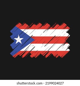 Puerto Rico Flag Brush Strokes. National Flag